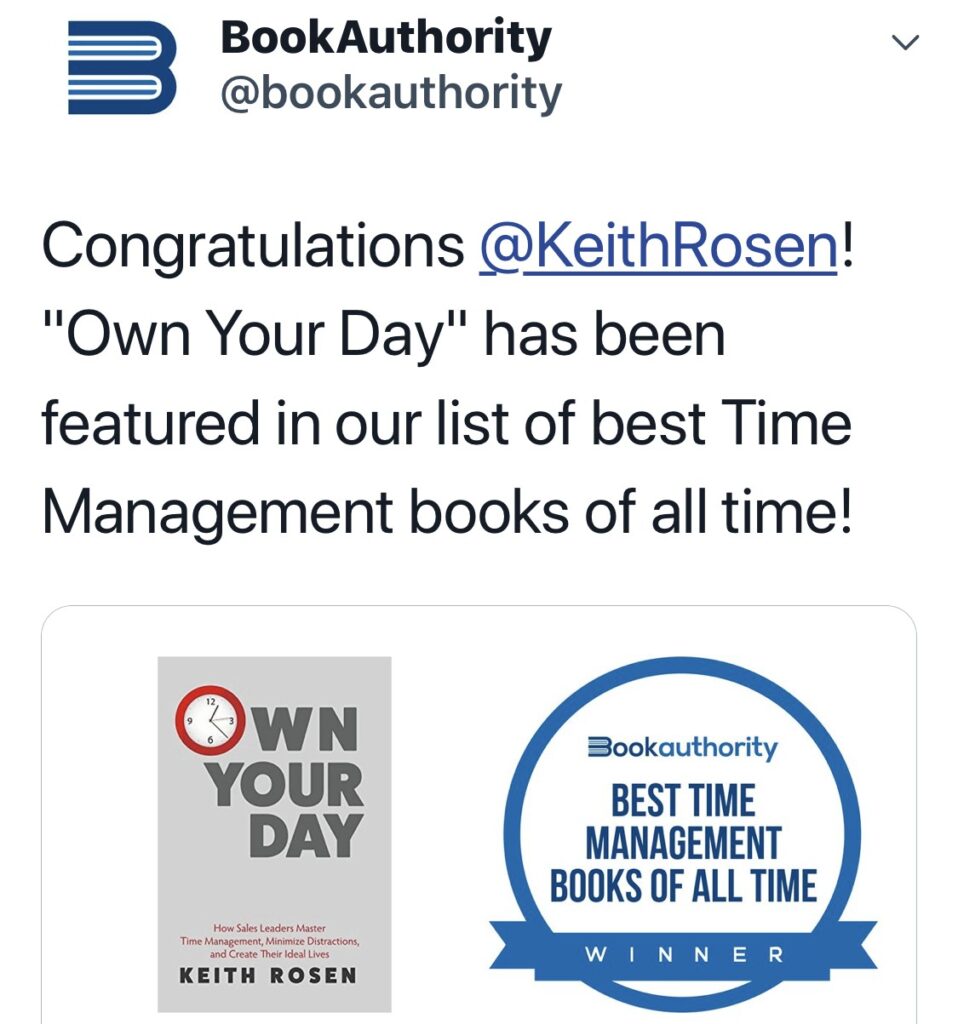 Own Your Day Form Page Book Description | Keith Rosen