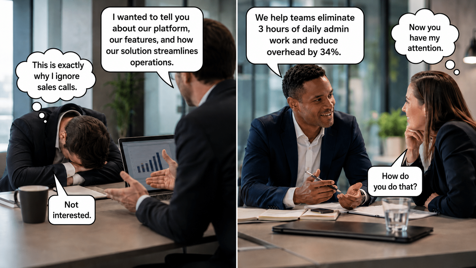 Salesperson improving prospecting messaging to turn outreach into more sales conversations.